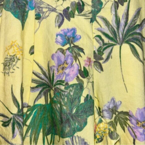 INC Women’s Small Floral Yellow Green Pants Cottagecore Romantic Feminine Flare - Picture 9 of 15